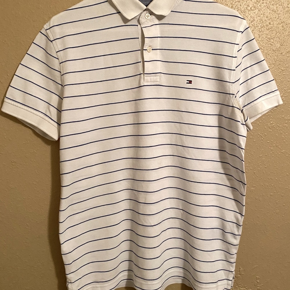 Tommy Hilfiger Short-Sleeve White Polo Size: M